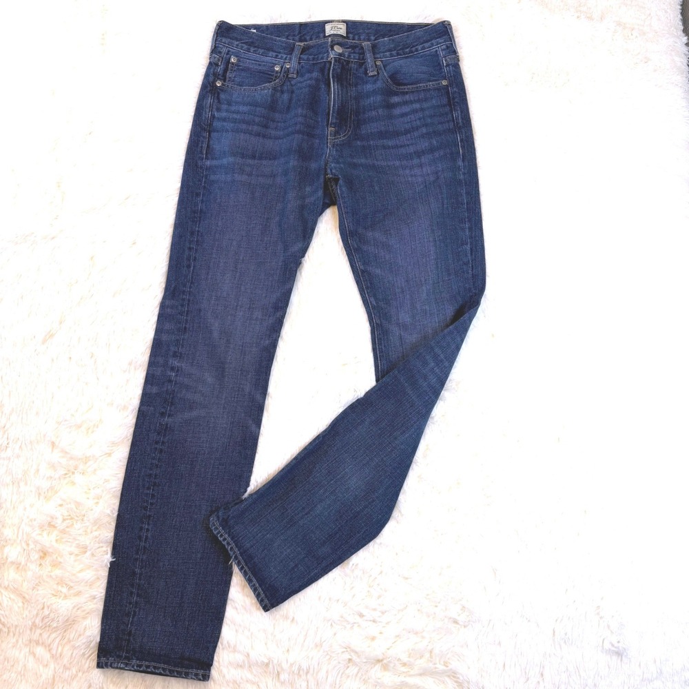 J.Crew 484 Jeans Mens 32x34 Medium Wash Slim Fit Tapered Leg 100% Cotton